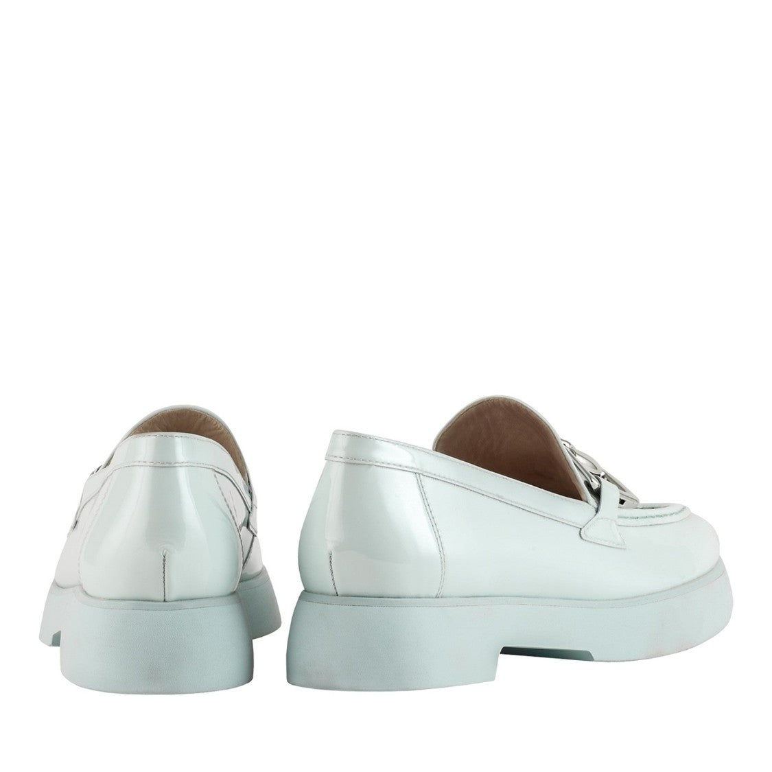 Högl Blue Max Silver Buckle Patent Leather Loafers