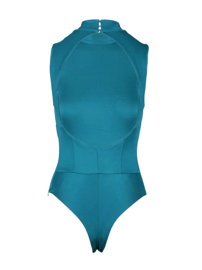 Elisabetta Franchi Green Viscose Elastane Bodysuit