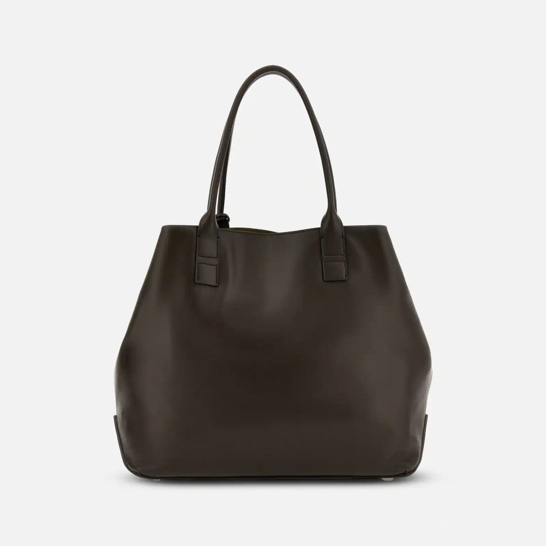 Hogan Spacious Palissandro Leather Tote With Embossed Branding