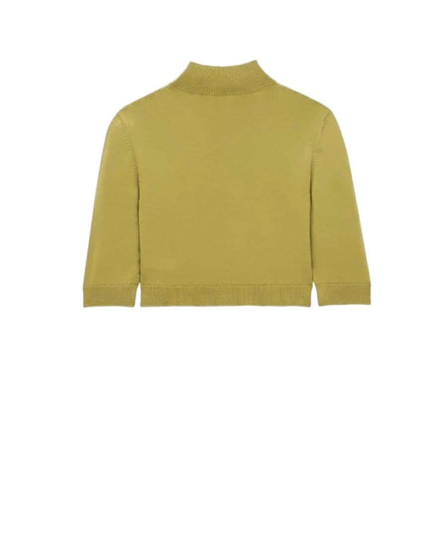 Saint Laurent Cropped Turtleneck Sweater With Ribbed Detailing