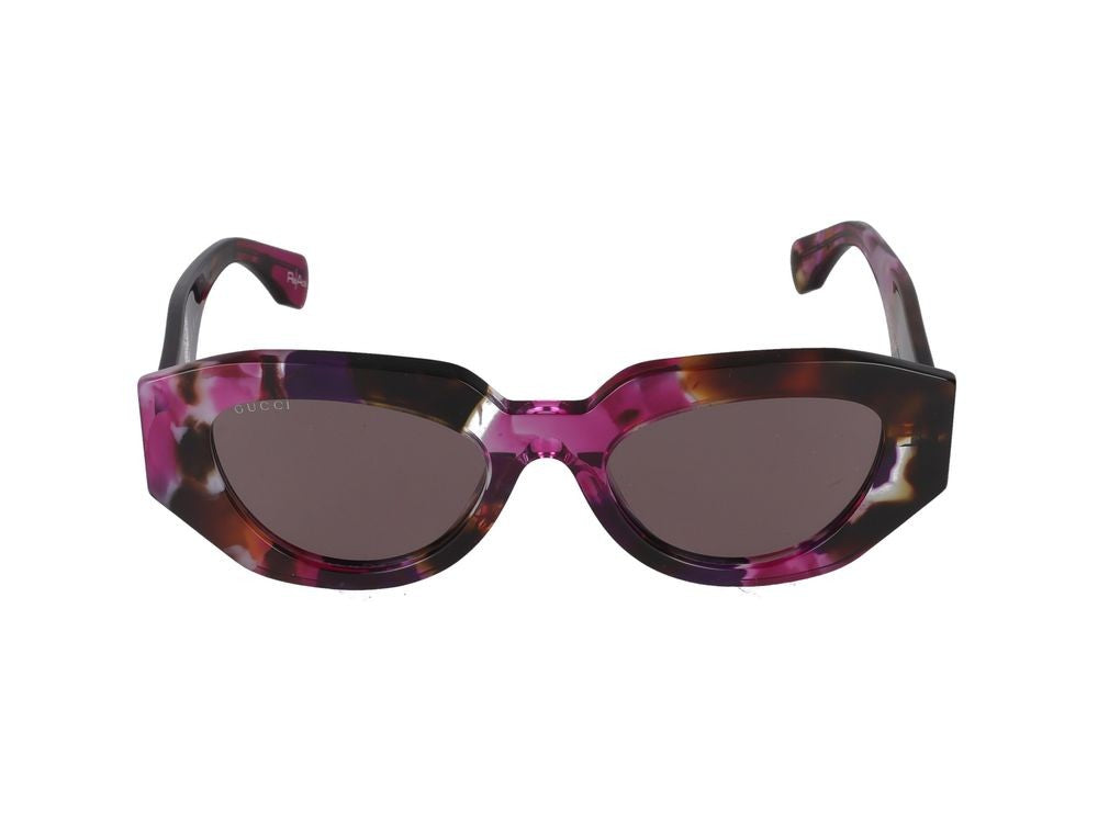 Gucci Havana Bold Oversized Cat-Eye Acetate Sunglasses