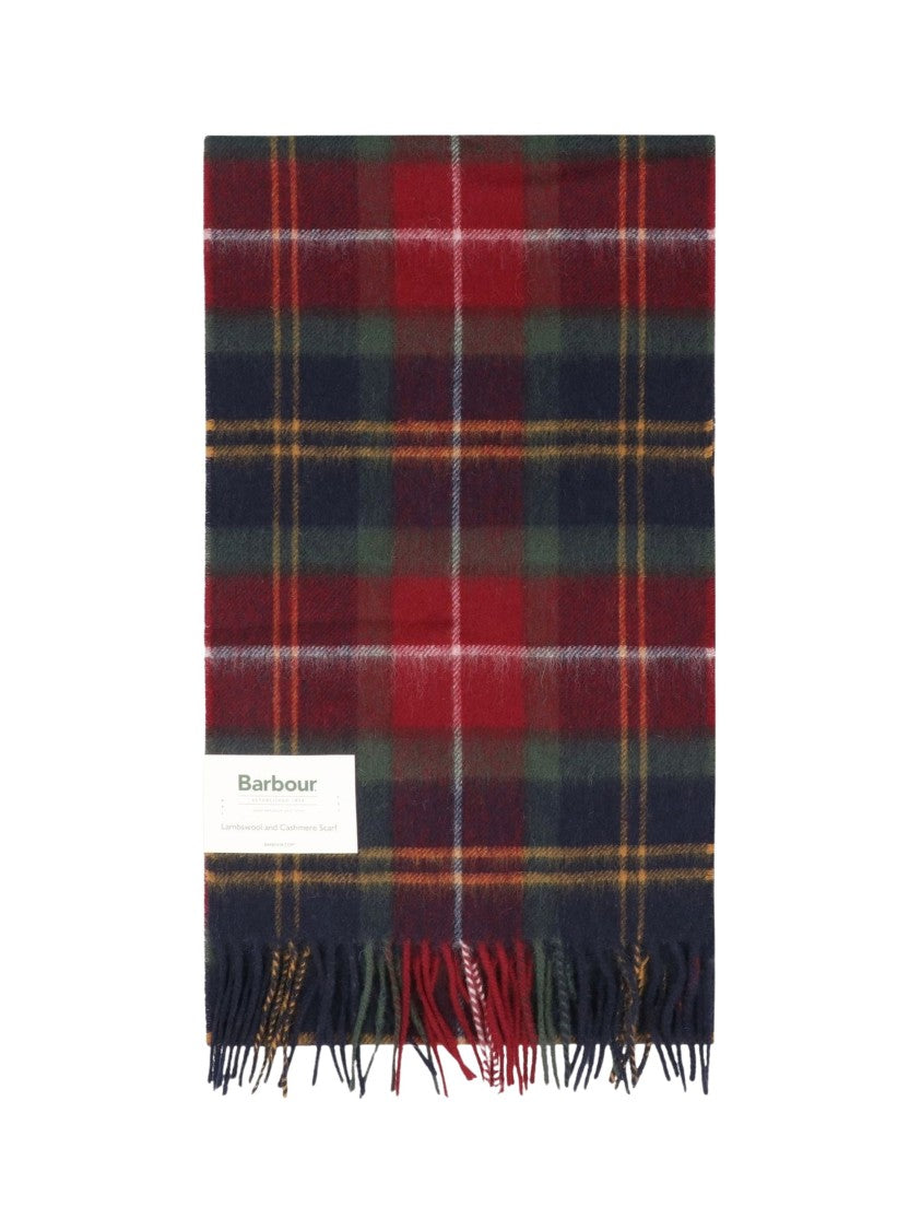 Barbour Tartan Fringed Scarf In Rich Check Patterns
