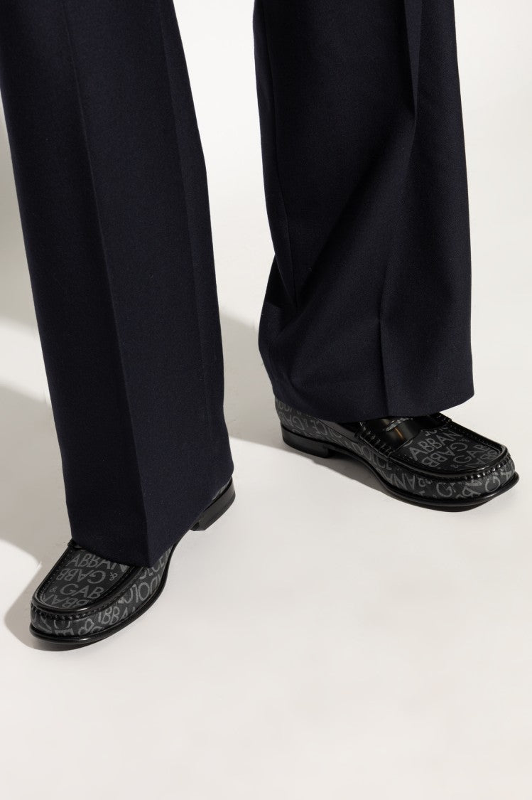 Dolce & Gabbana Elegant Low-Profile Leather And Canvas Loafers