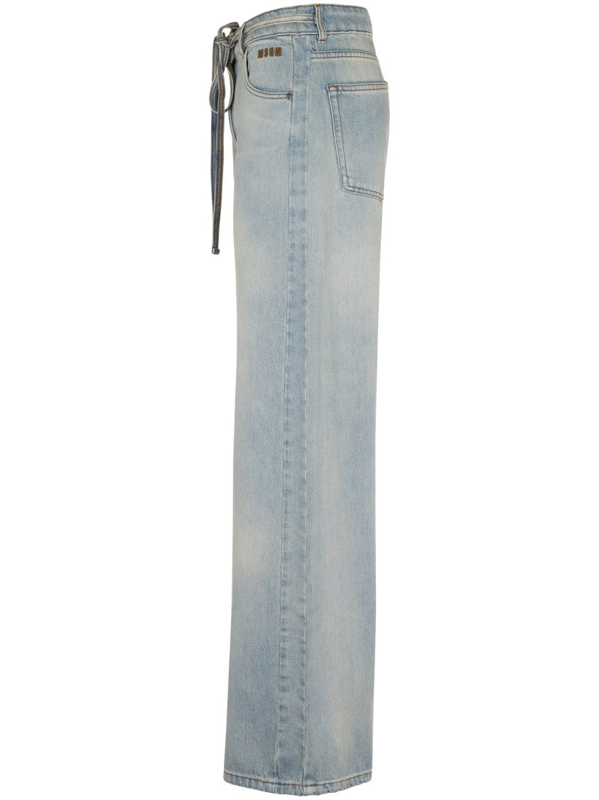 Msgm Wide-Leg High-Waisted Denim Jeans