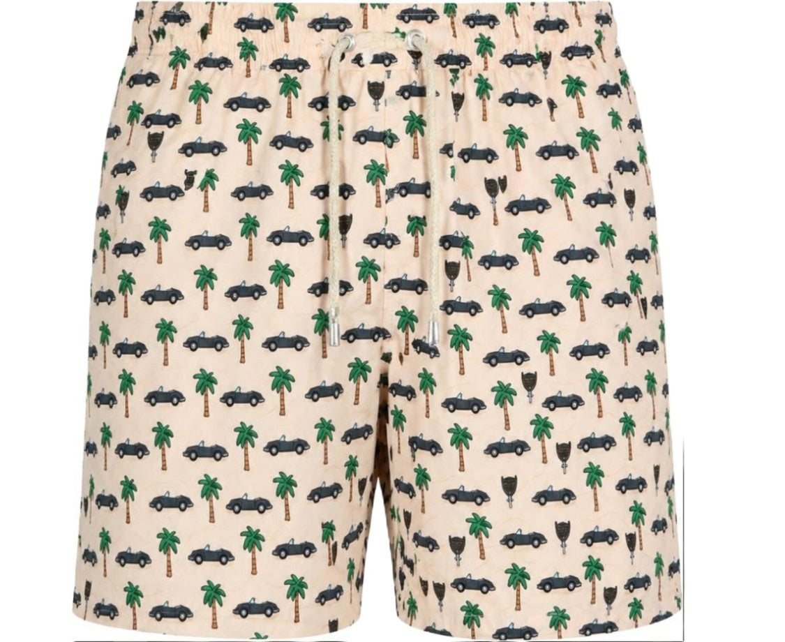 Mc2 Saint Barth Beige Lighting Micro Fantasy Swim Shorts
