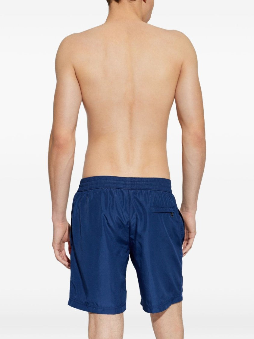 Dolce & Gabbana Deep Blue Elastic Waistband Swim Shorts