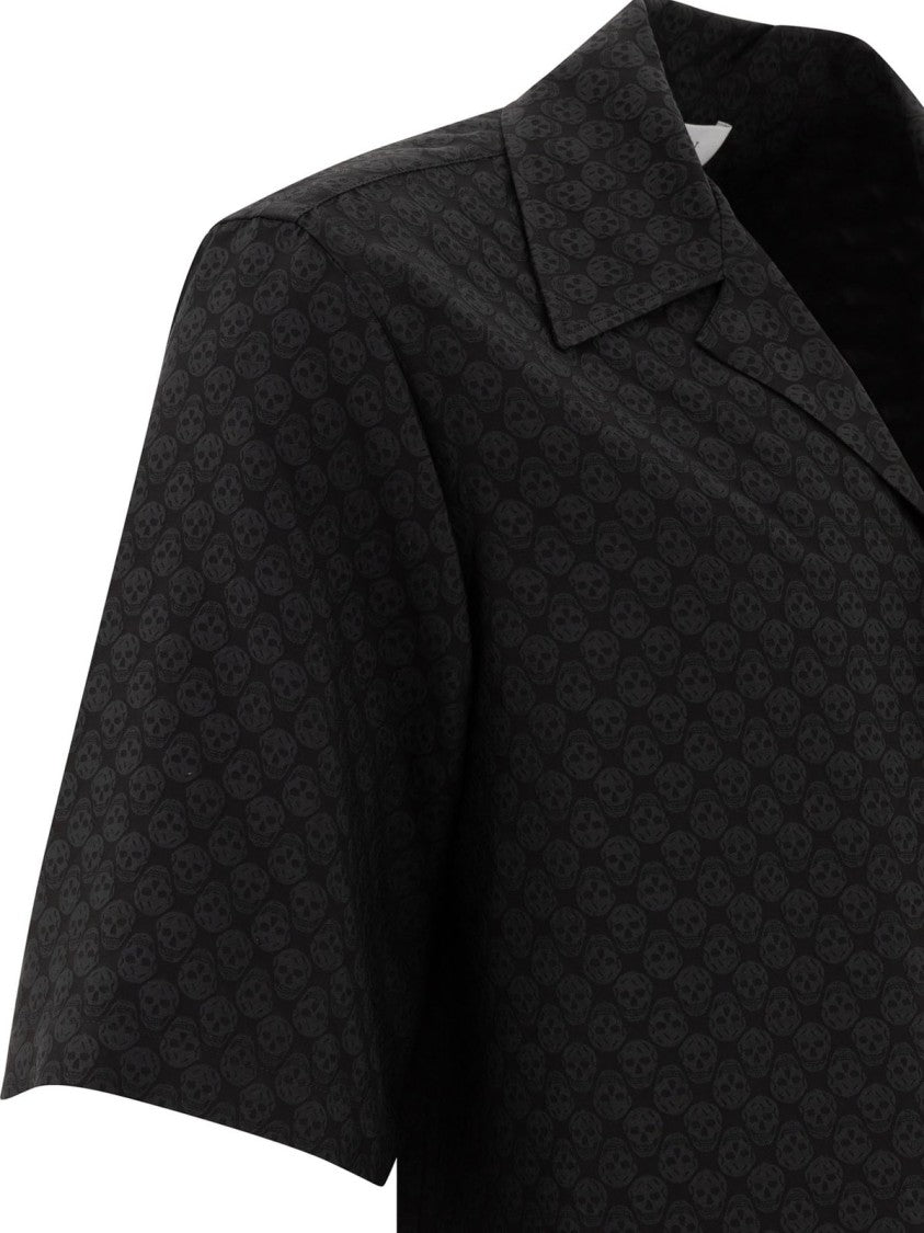 Alexander Mcqueen Sleek Black Shirt With Classic Collar And Button-Down Front