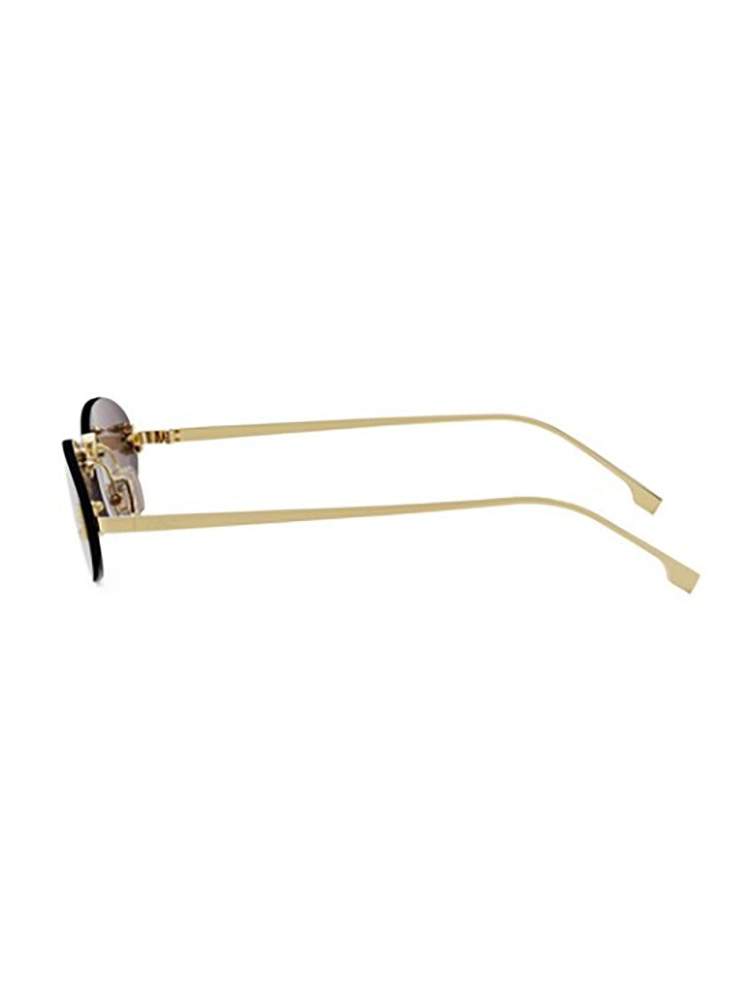 Fendi Oval Deep Purple Tinted Sunglasses With Gold Metal Frame