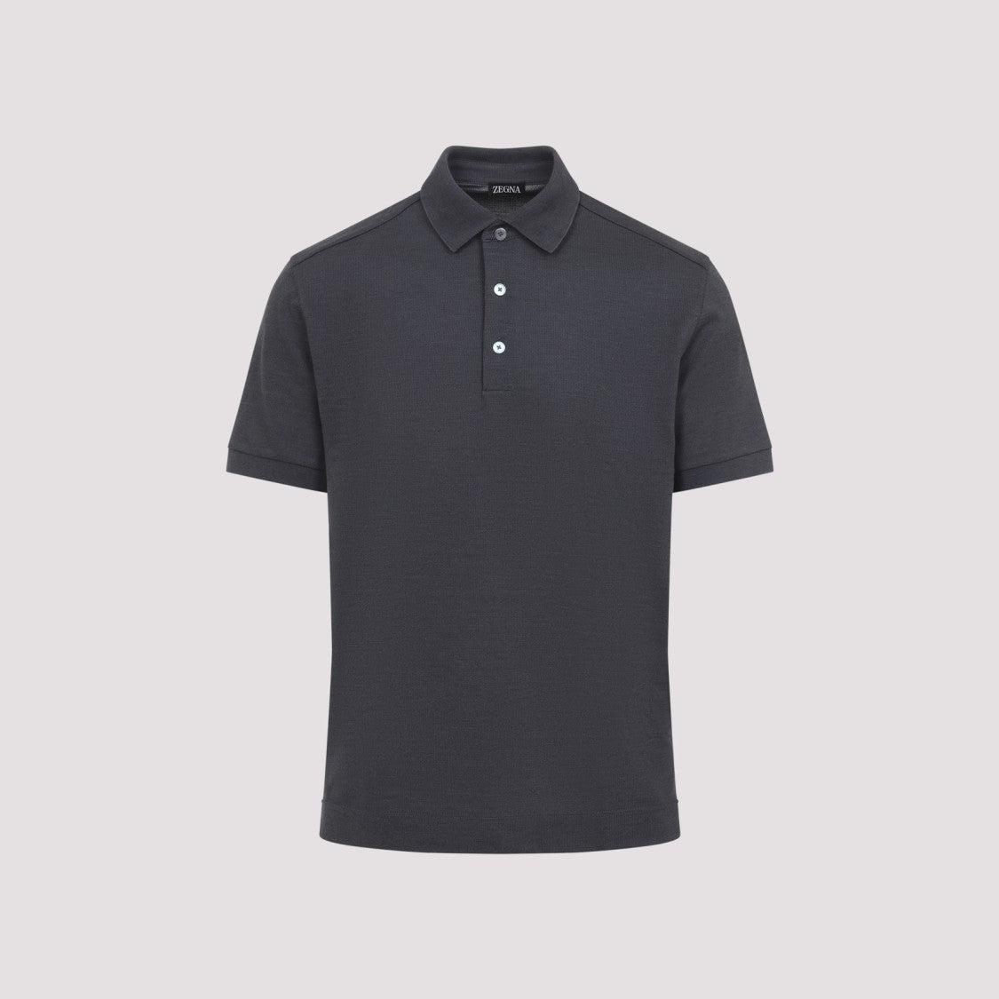 Zegna Grey Cotton Mulberry Silk Polo Shirt