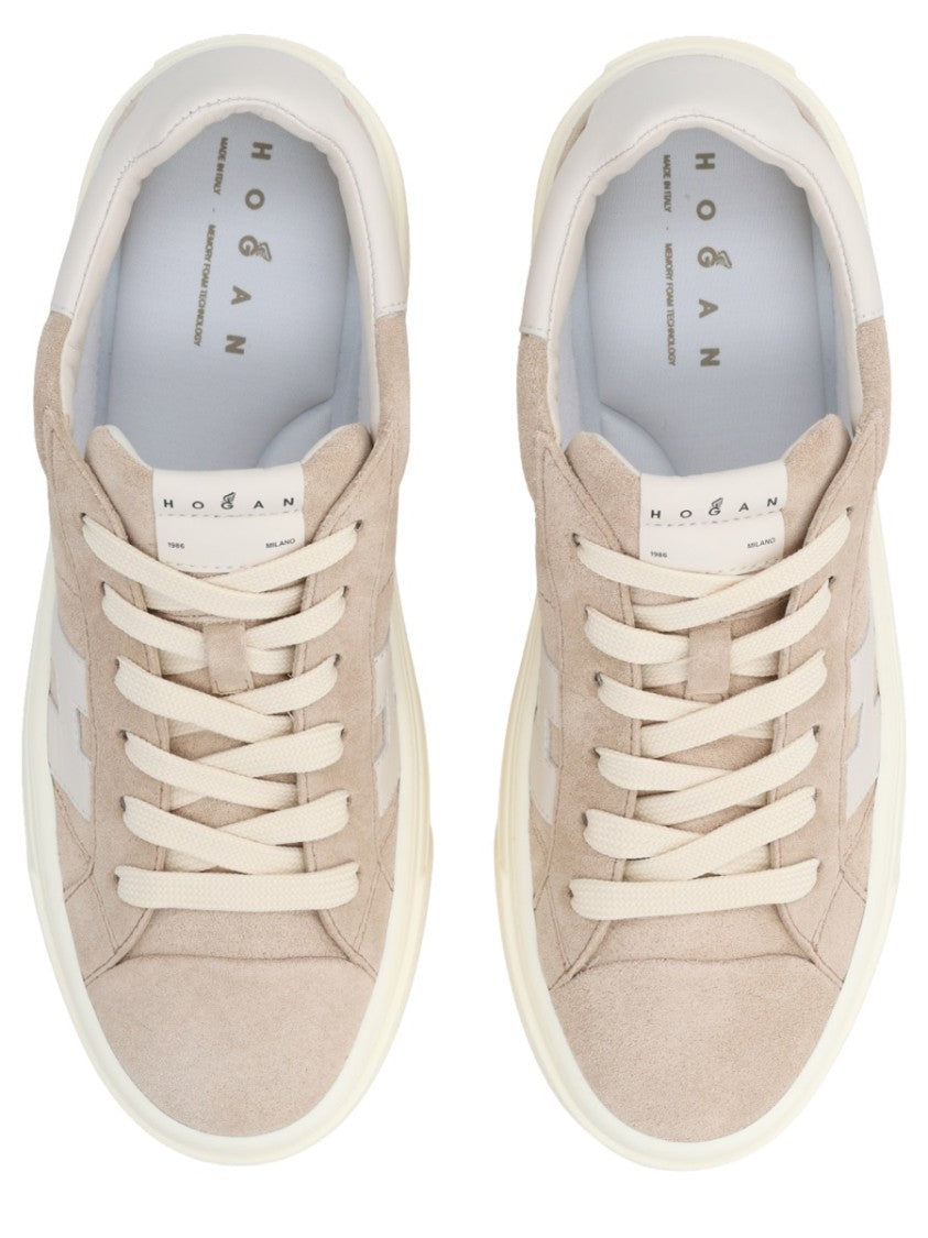 Hogan Grey Crosswind Calfskin Suede Sneakers