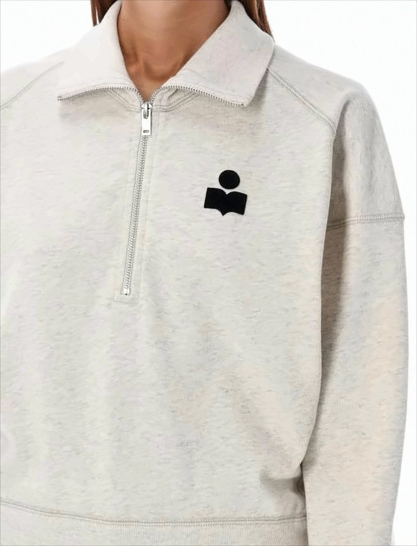 Isabel Marant Half-Zip Long-Sleeved Pullover Top With Classic Collar