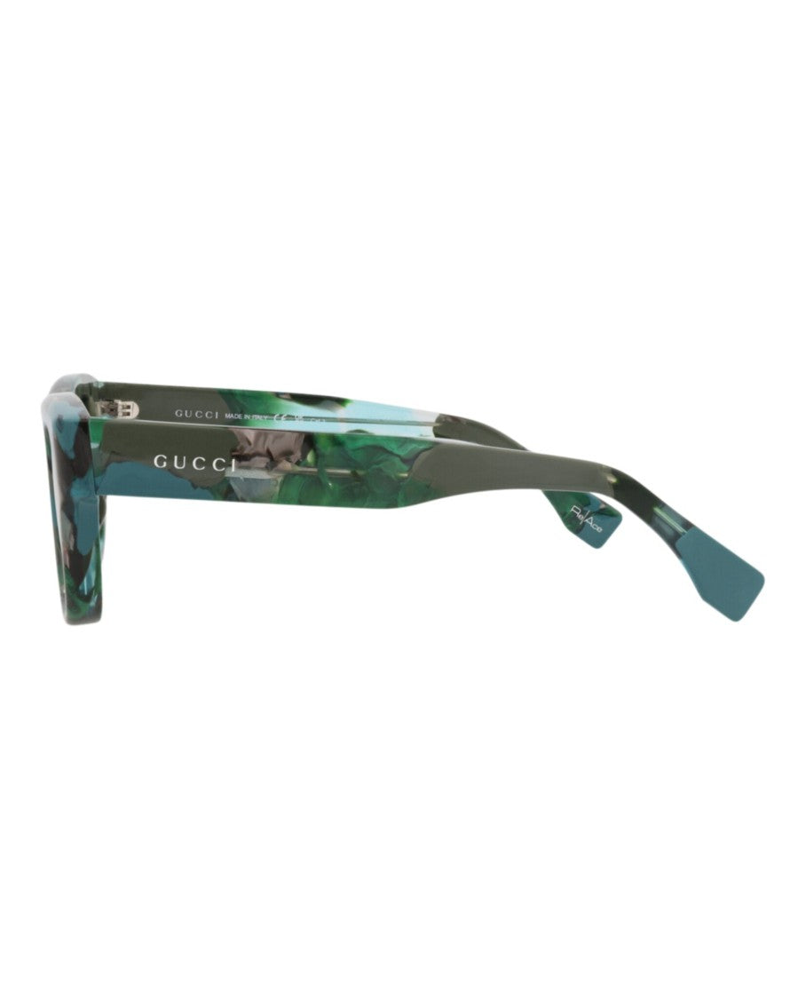 Gucci Square-Frame Sunglasses In Recycled Acetate With Saddle Nose Bridge