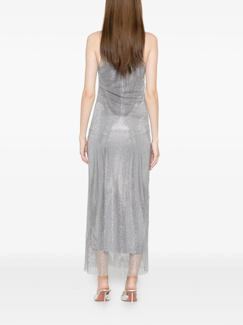 Marella Metallic Mlllimone Sleeveless Midi Mesh Dress