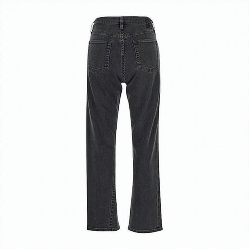 Totême High-Waisted Black Denim Pants With Straight Leg Cut