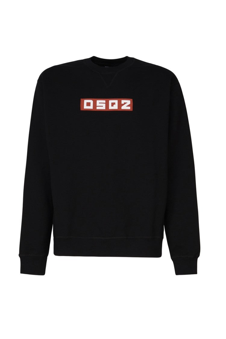 Dsquared2 Black Cotton Box-Logo Sweatshirt