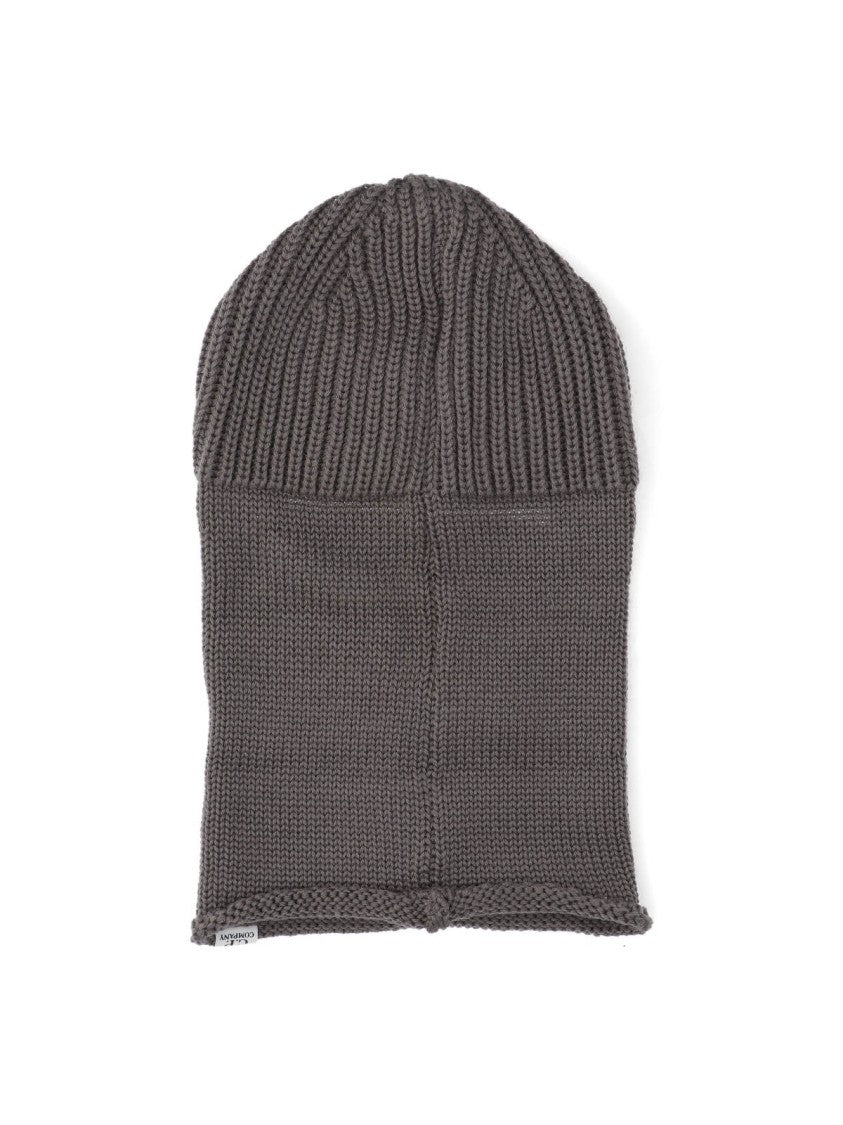C.P. Company Brown Wool Balaclava With Logo Detail