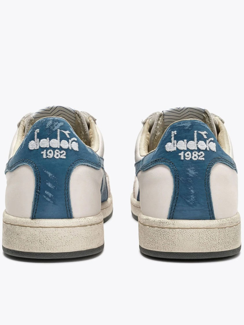 Diadora Prestige White Blue Side Stripe Sneakers