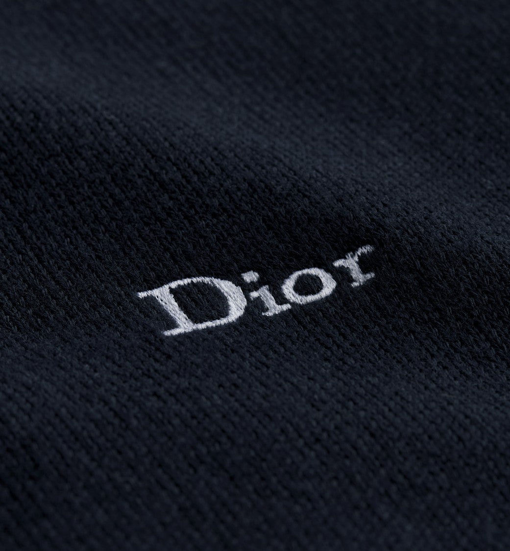 Christian Dior Full Zip Knit Top With Hood And Embroidered Logo