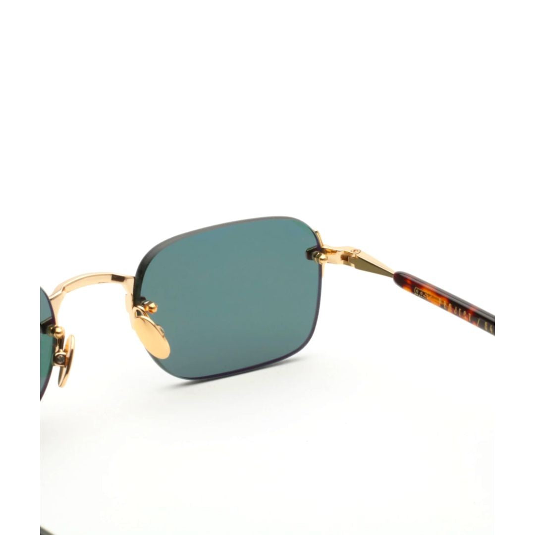 Gast Domsa Rectangular Gold-Toned Sunglasses With Tortoiseshell Temple Tips