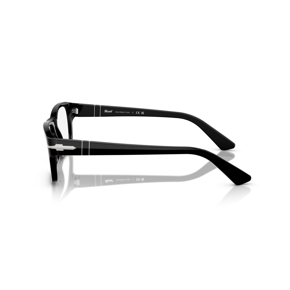 Persol Silver Rectangular Acetate Arrow Detail Eyeglasses