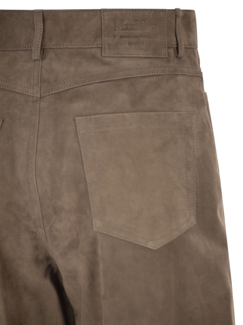 Max Mara Smmfulmine - Wide-Leg Leather Trousers