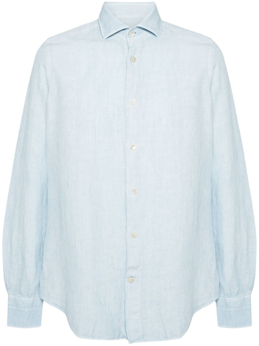 Eleventy Relaxed Fit Long Sleeve Linen Eleventy Shirt