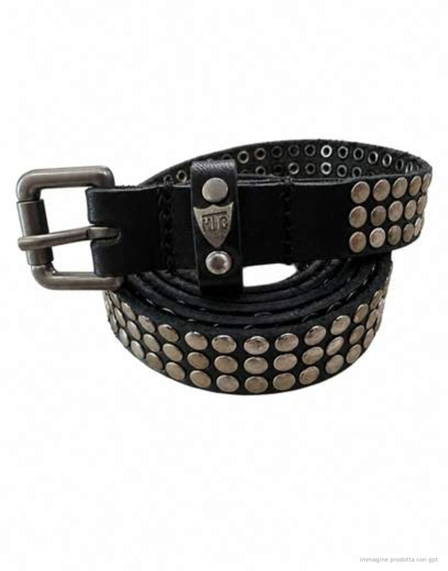 Htc Los Angeles Black 3000 Studs Matte Leather Belt