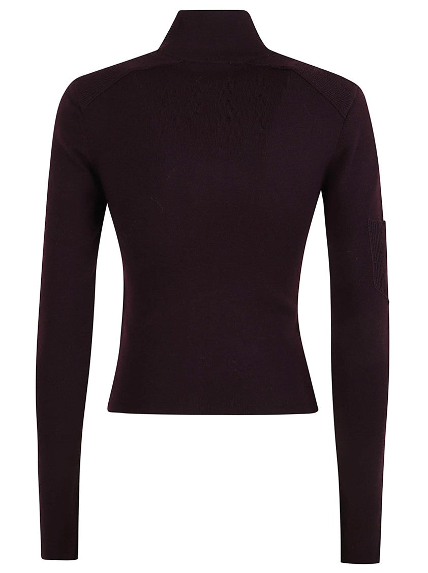 Victoria Beckham Fitted Long-Sleeve Top With High Collar