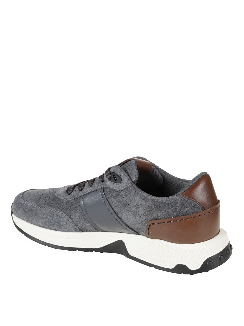 Tod's Contemporary Grey Sneakers With Suede And Leather Accents