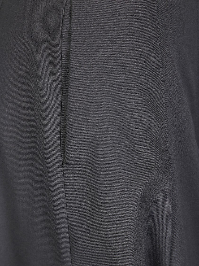 Stefano Mortari Black Flared Skirt With Low Pleats