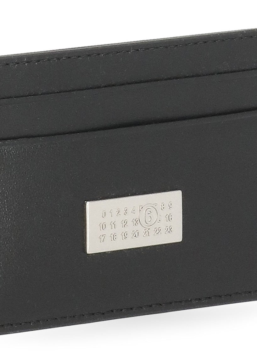 Mm6 By Maison Margiela Black Leather Card Holder