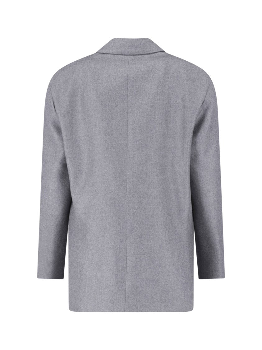 Lardini Grey Single-Breasted Cashmere Blazer