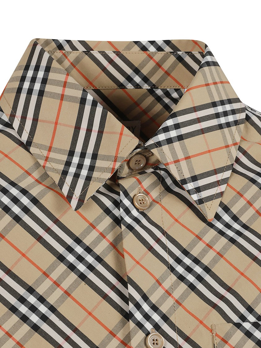 Burberry Cropped Check Pattern Shirt