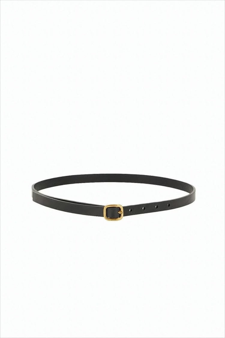 Loewe Calf Leather Slim Belt With Gold-Tone Buckle