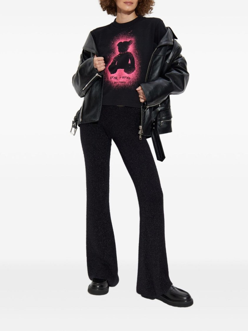 Palm Angels Cropped Black T-Shirt