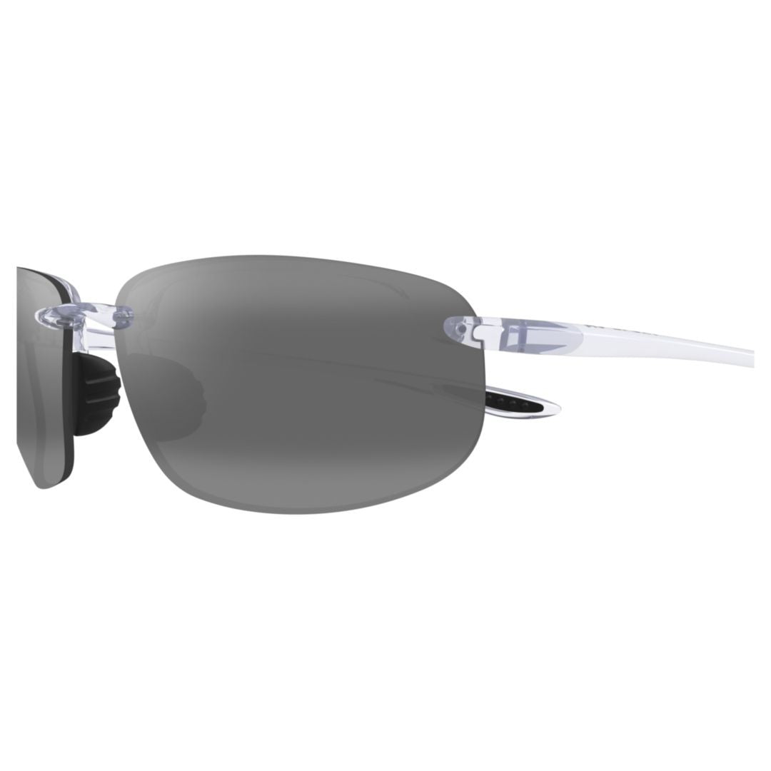 Maui Jim Hookipa Rimless Rectangular Sunglasses With Transparent Temples