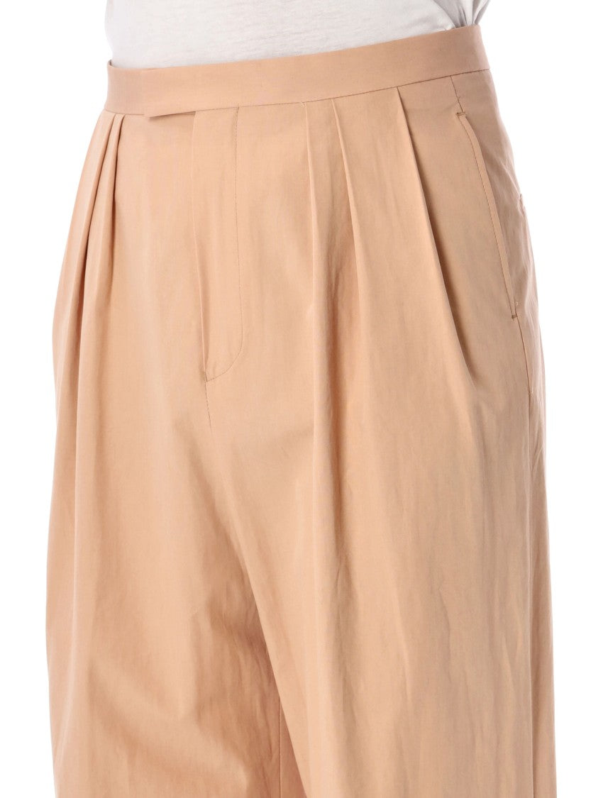 Dries Van Noten Pleated Cotton Poplin Pants