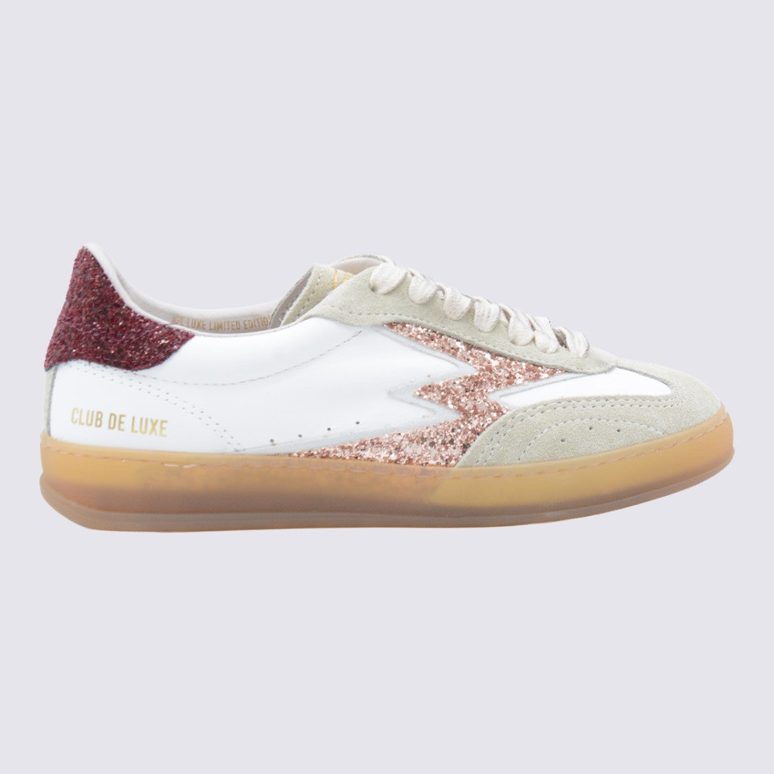 Moaconcept White And Red Sneakers From Moaconcept Featuring Round Toe, Laces Fastening, Decorations And Leather Sole.
