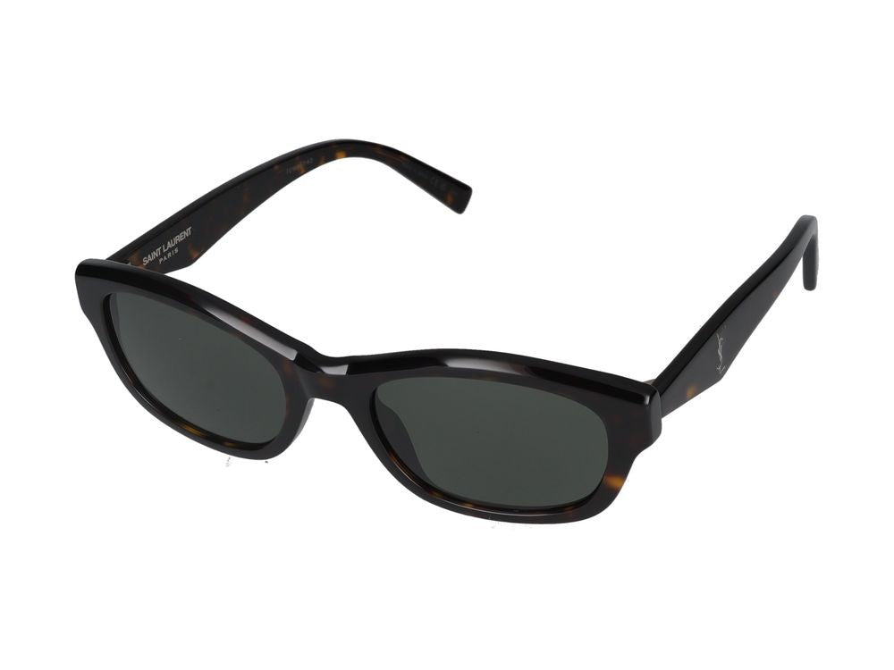 Saint Laurent Havana Distinctive Pattern Rectangular Sunglasses