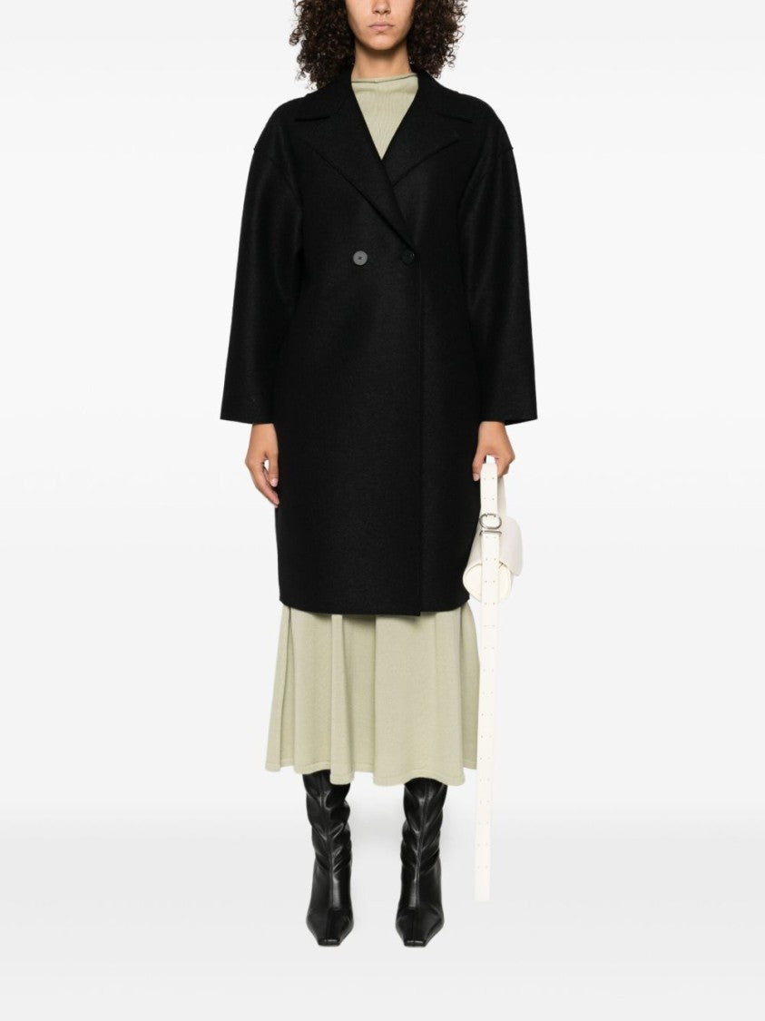 Harris Wharf London Double-Breasted Oversized Wool Coat With Wide Lapels