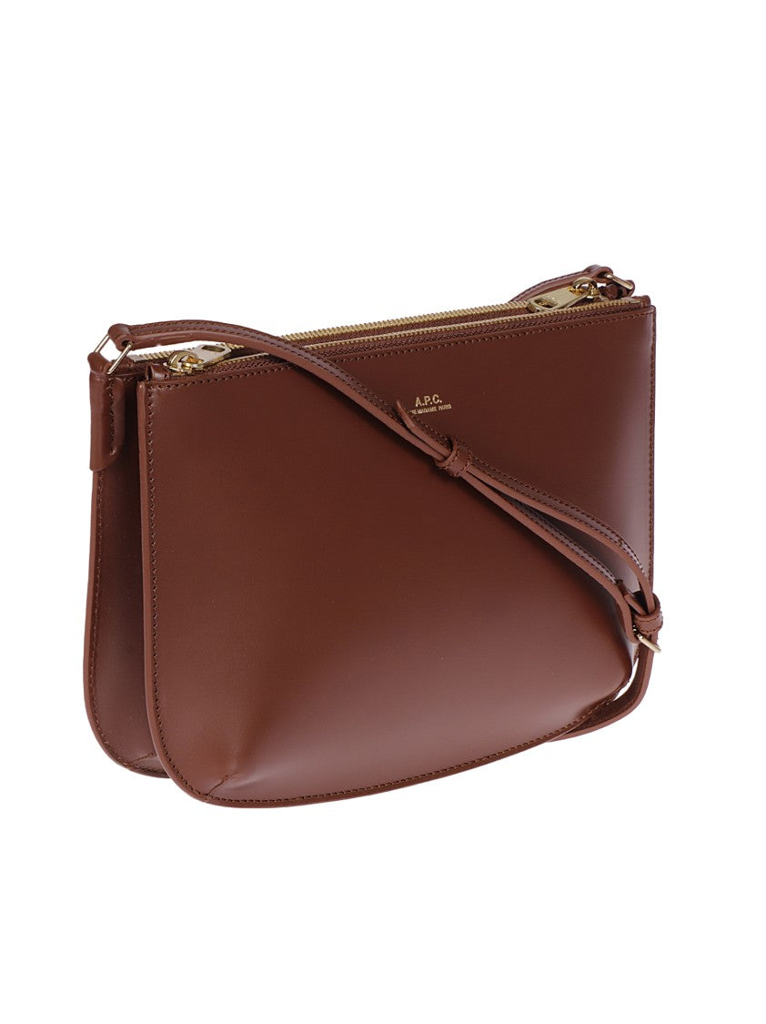 A.P.C. Brown Leather Shoulder Bag
