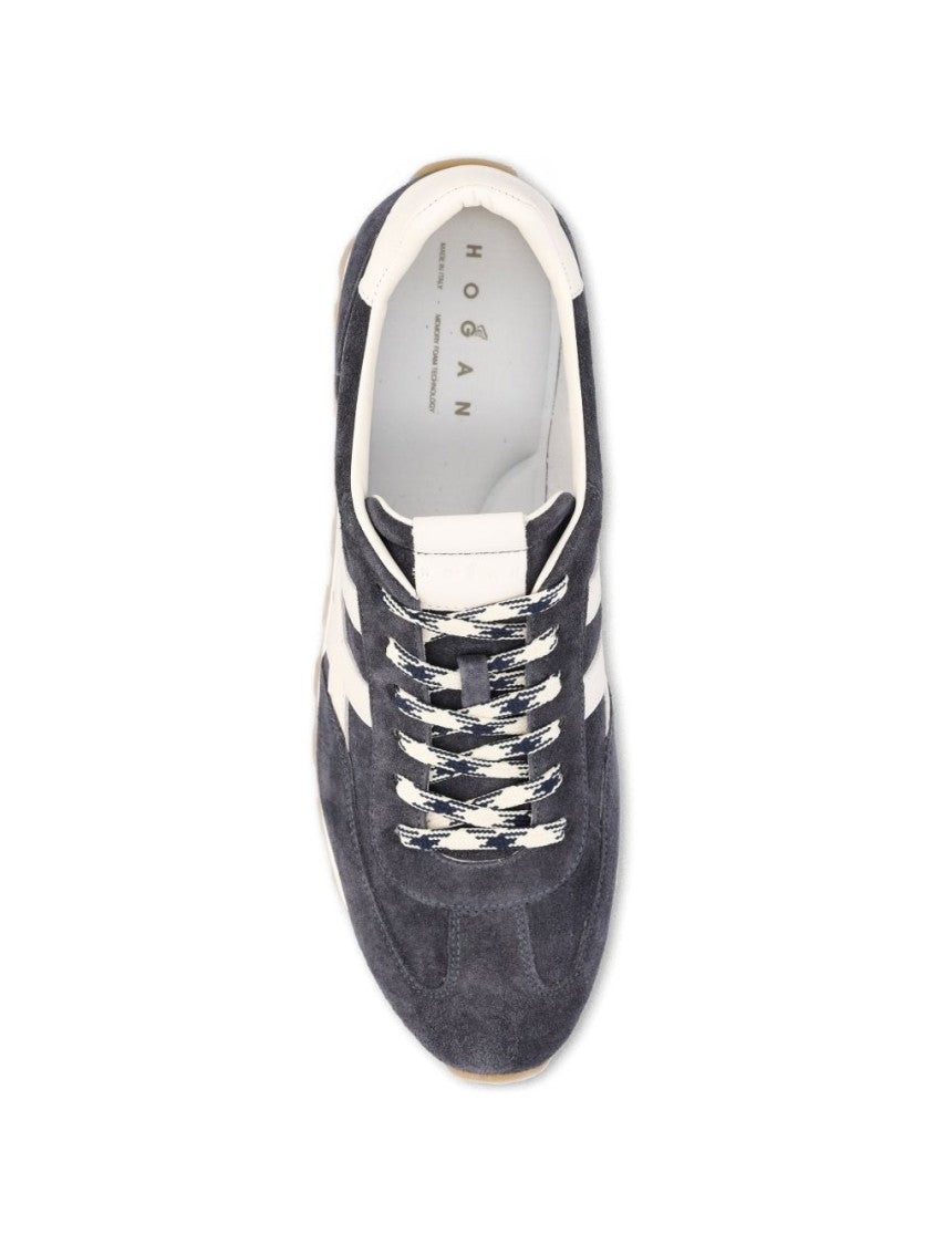 Hogan Two-Tone Grey Suede Sneakers