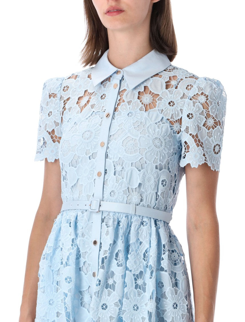 Self-Portrait Floral Lace Midi Dress