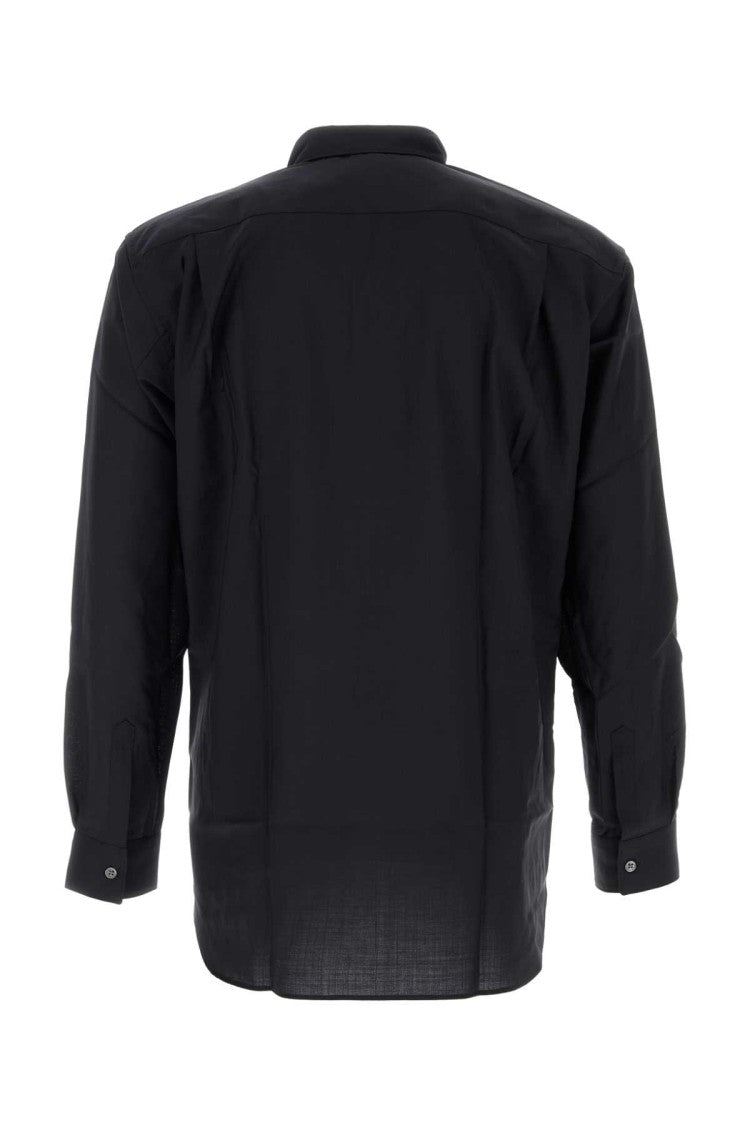 Comme Des Garçons Navy Blue Wool Shirt