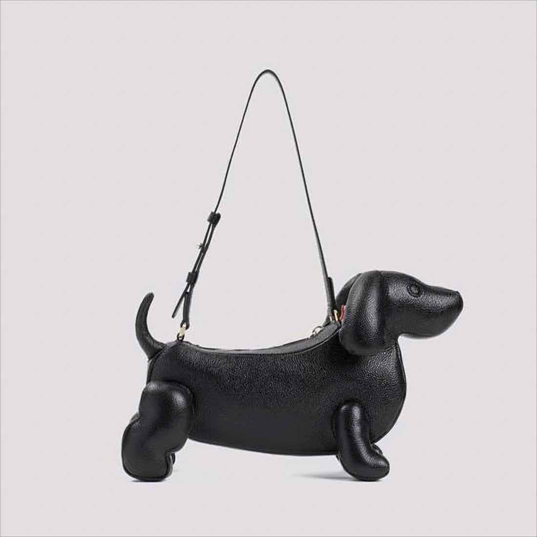 Thom Browne Dachshund-Shaped Black Calf Leather Tote Bag