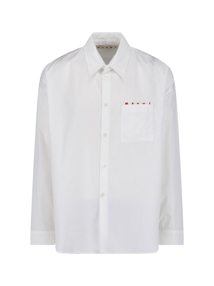 Marni White Cotton Classic Collar Button Shirt