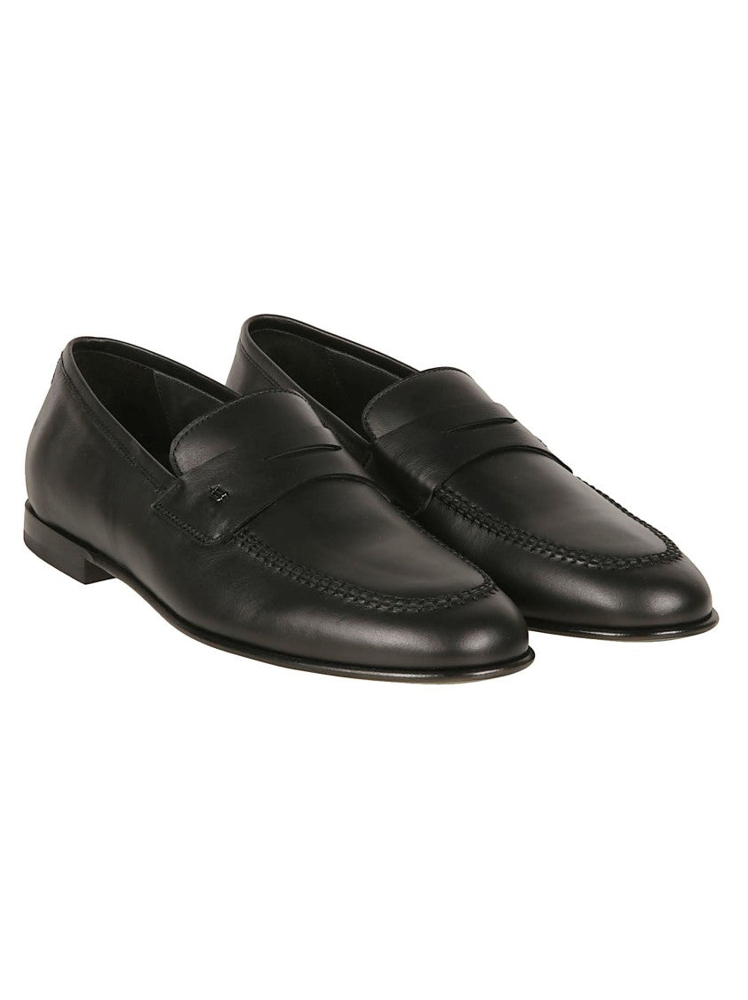 Baldinini Black Nappa Leather Penny Loafers