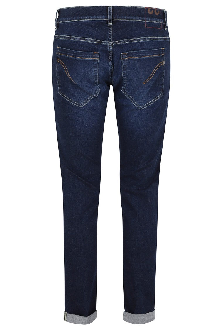 Dondup Dark Blue 5-Pocket Skinny George Cotton-Blend Straight-Leg Jeans