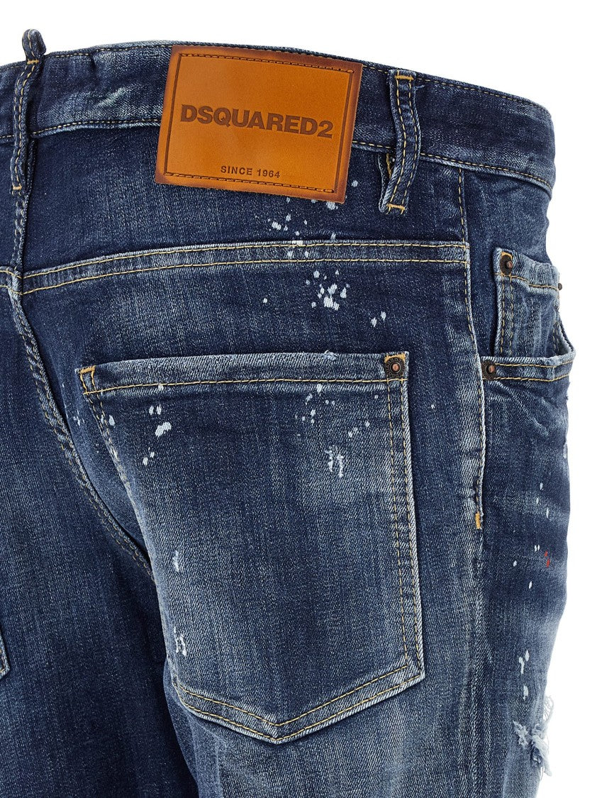 Dsquared2 Distressed Stretch Cotton Denim Jeans With Vintage Appeal