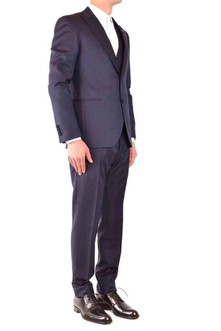 Lardini Tailored Blue Blazer With Notch Lapels